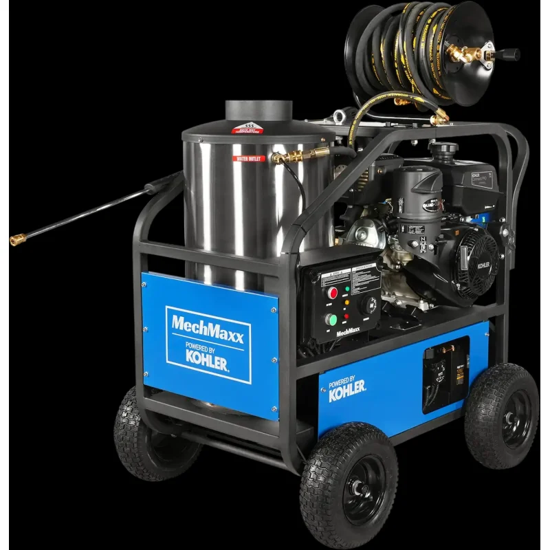 MechMaxx HPW40K Pressure Washer 4000 PSI 4 GPM Kohler Electric Start Engine Hot Water Hose Reel New