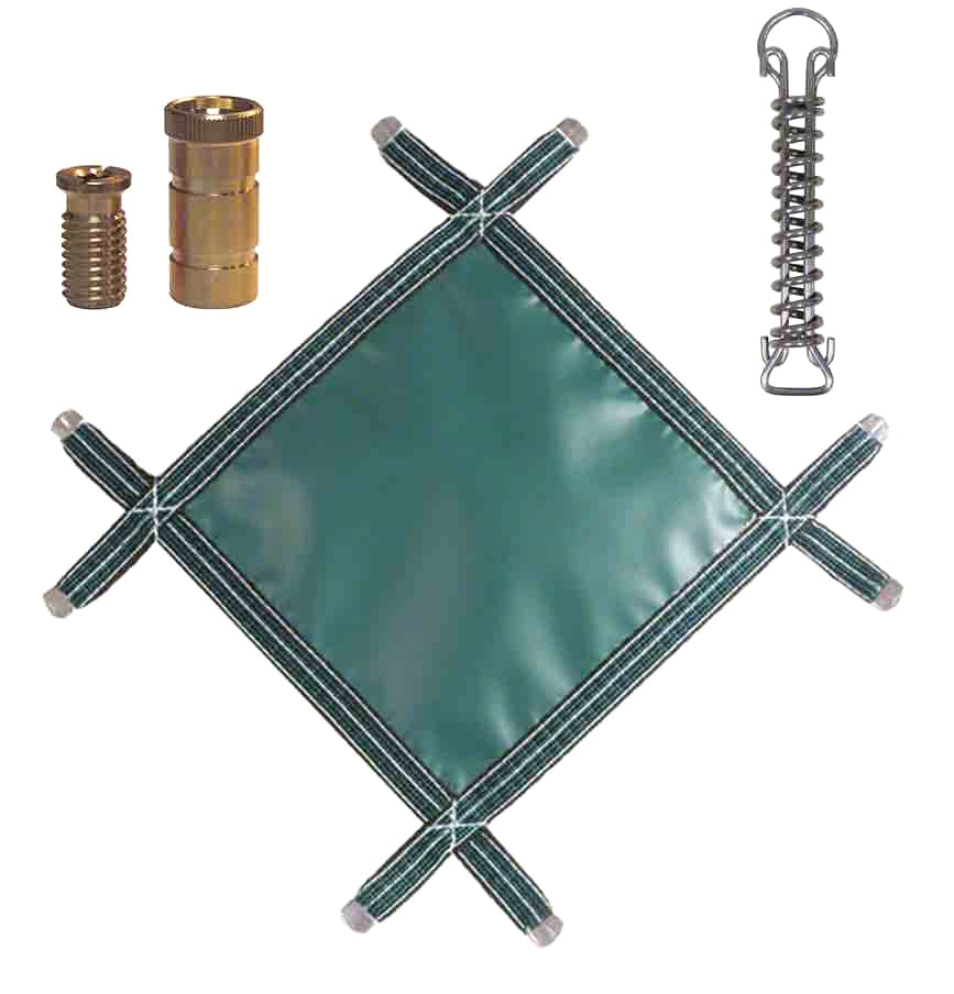 PermaGuard Solid Vinyl Rectangular Safety Pool Cover 14 x 28 Feet With Drain