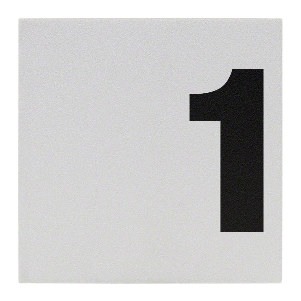 1 Offset Ceramic Skid Resistant Tile Depth Marker 6 Inch x 6 Inch with 4 Inch Lettering