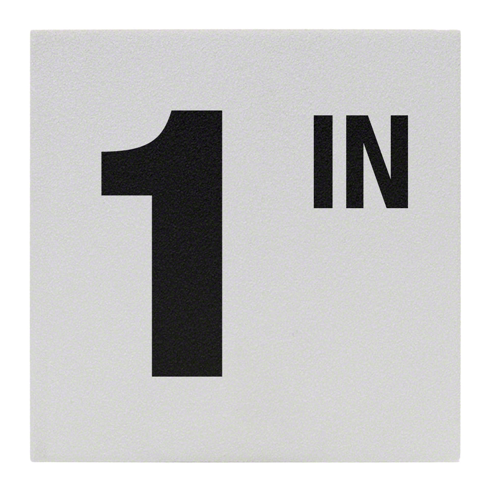 1 IN Ceramic Skid Resistant Tile Depth Marker 6 Inch x 6 Inch with 4 Inch Lettering