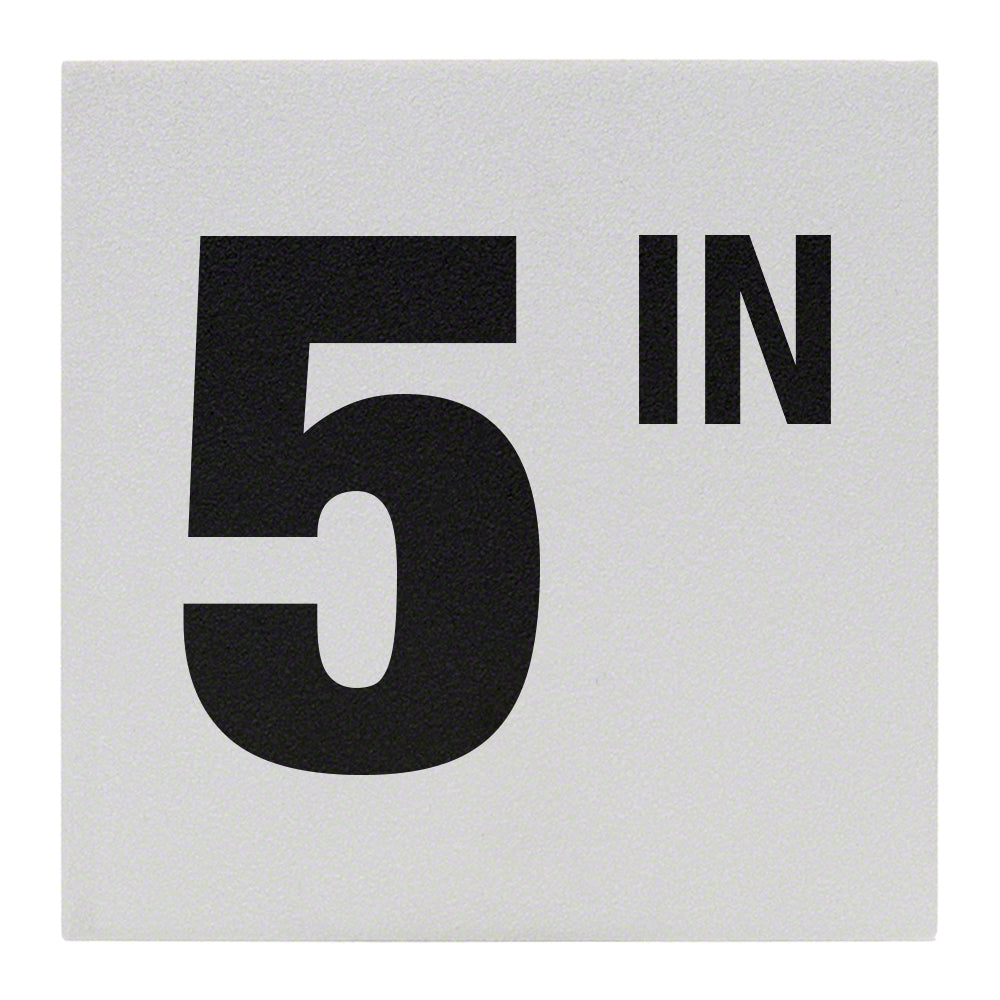 5 IN Ceramic Skid Resistant Tile Depth Marker 6 Inch x 6 Inch with 4 Inch Lettering