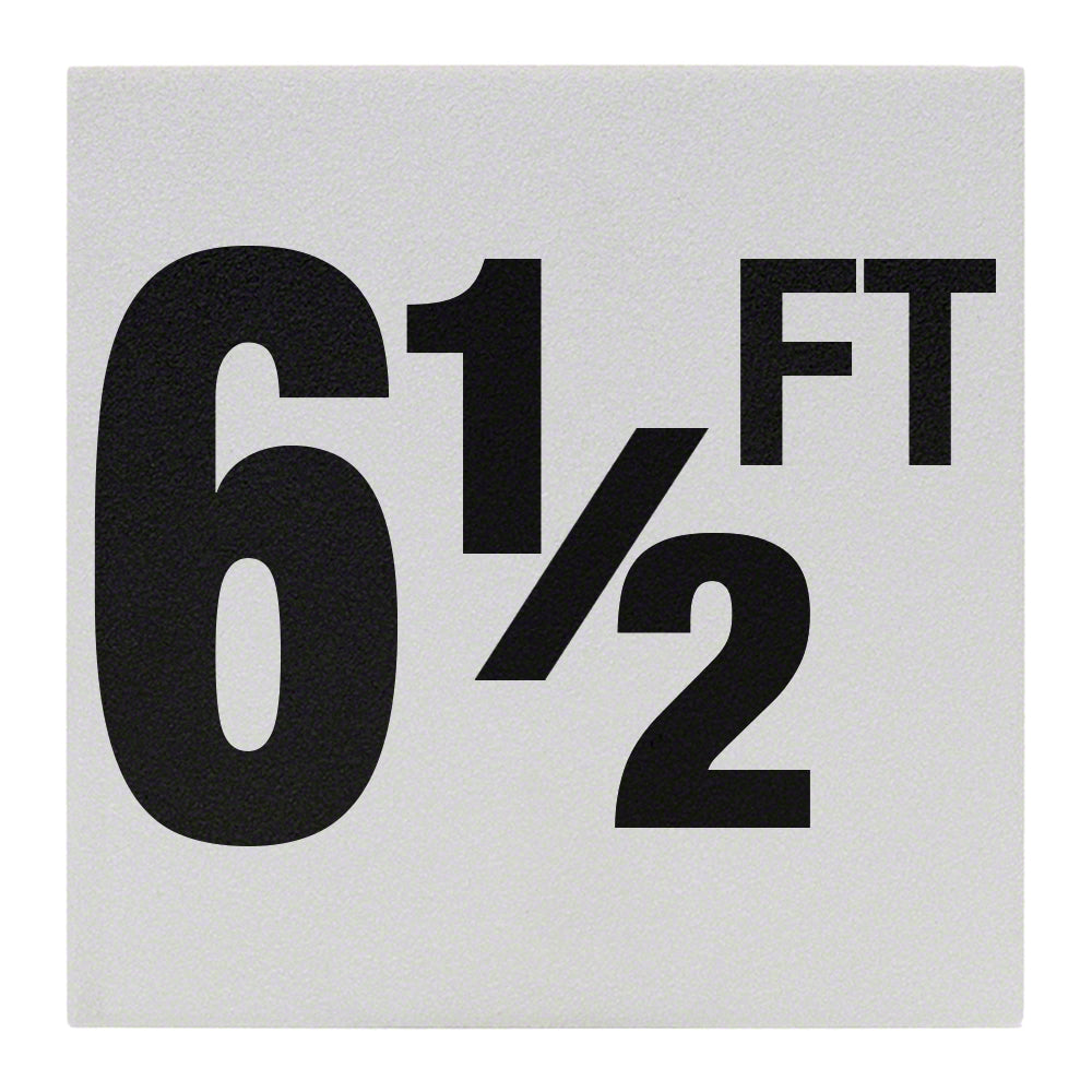 6 1/2 FT Ceramic Skid Resistant Tile Depth Marker 6 Inch x 6 Inch with 4 Inch Lettering