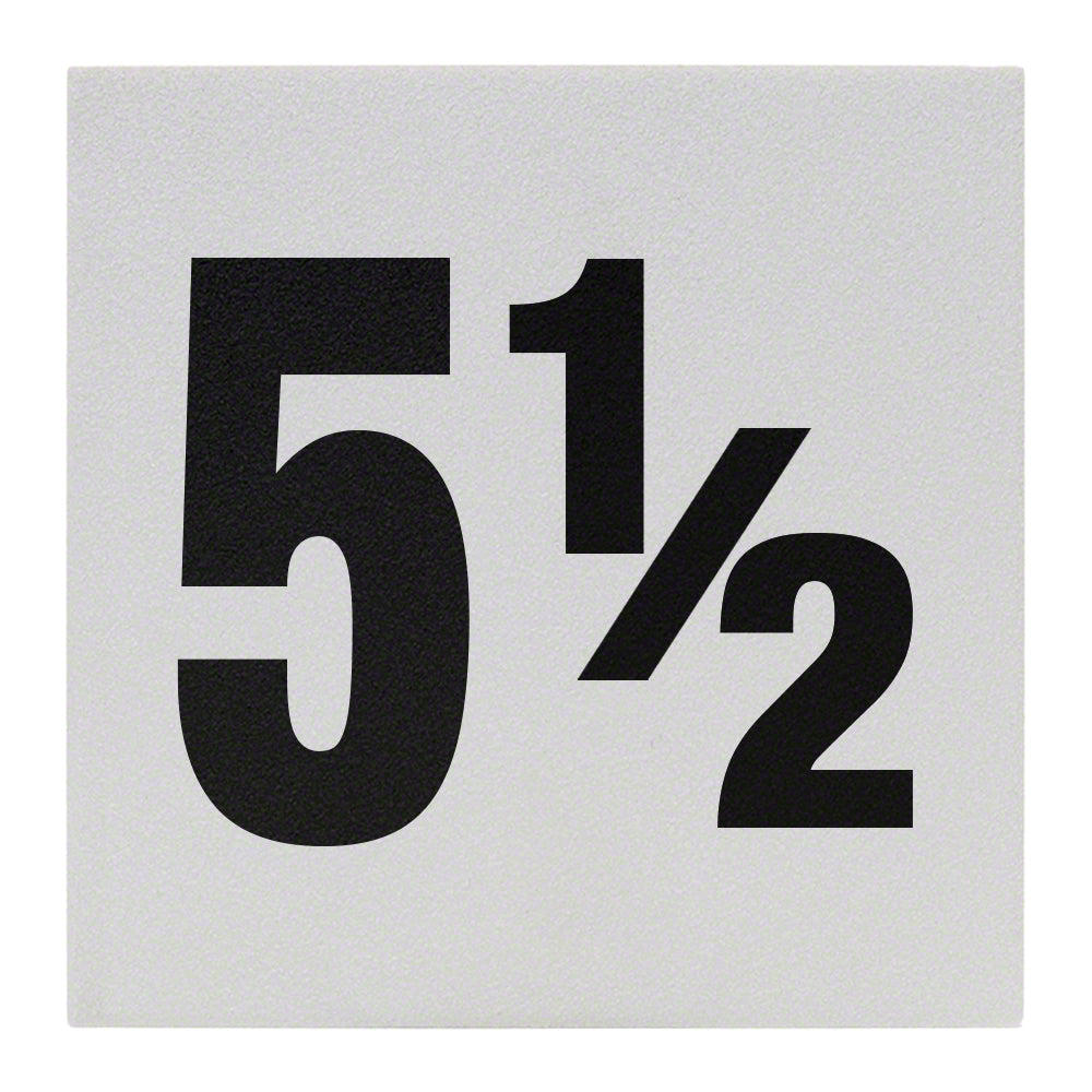 5 1/2 Ceramic Skid Resistant Tile Depth Marker 6 Inch x 6 Inch with 4 Inch Lettering