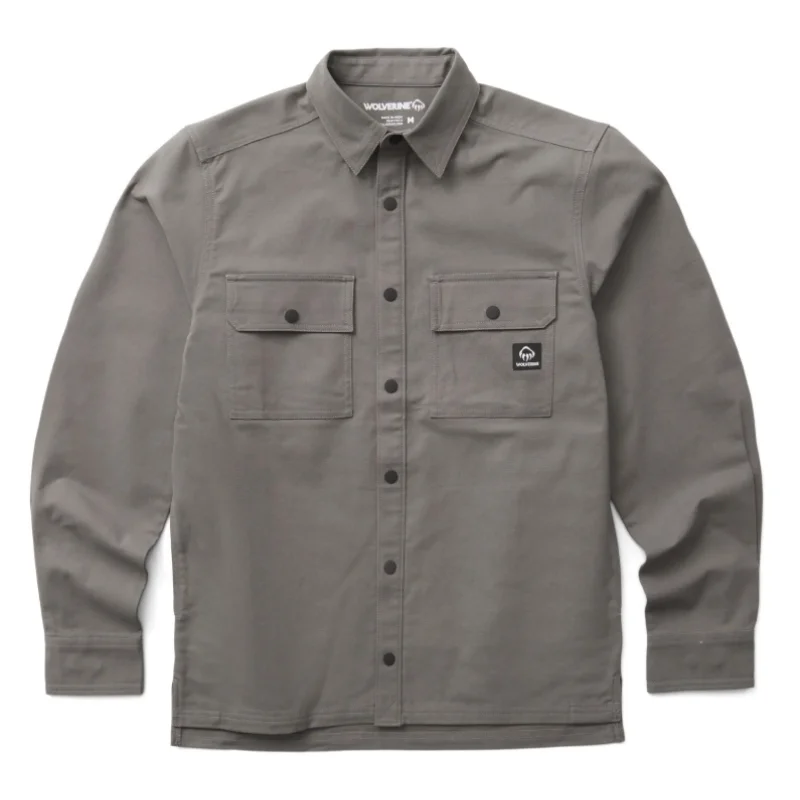 Men's Steelhead Stretch Canvas Overshirt (Greystone) Size XL