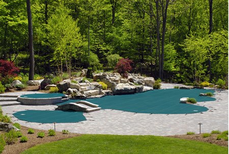 Meyco MeycoLite 12' x 24' Rectangle Mesh Pool Safety Cover, Green, MEY1224