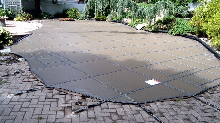 Meyco RuggedMesh 16' x 36' Rectangle w/ Center Step Premium Mesh Pool Safety Cover, Green, MEY120RM