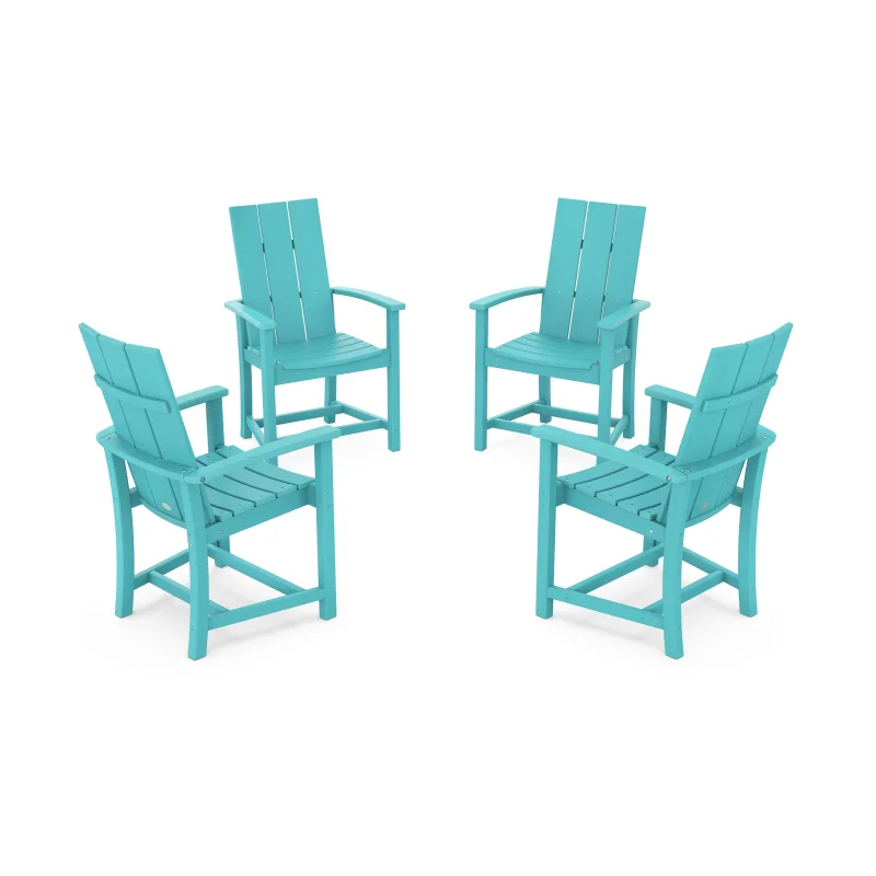 Modern 4-Piece Upright Adirondack Conversation Set Aruba