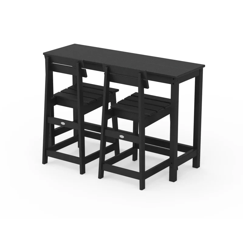 Modern Studio Plaza Counter Chair 3-Piece Balcony Set Black