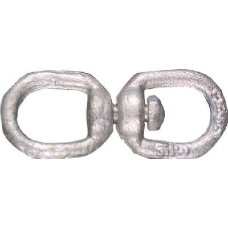 N247-775 Galvanized Swivel Open Round Eye Link 3/16 in 5 Pack