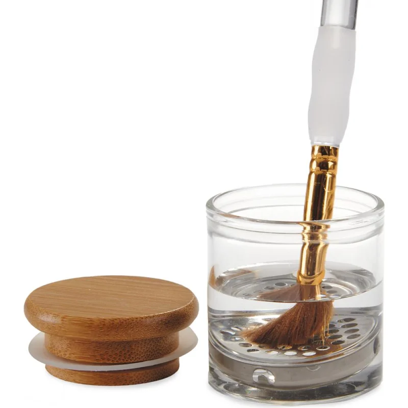 Nail Brush Cleaning Jar with Deep Well - 2.25" by DL Pro