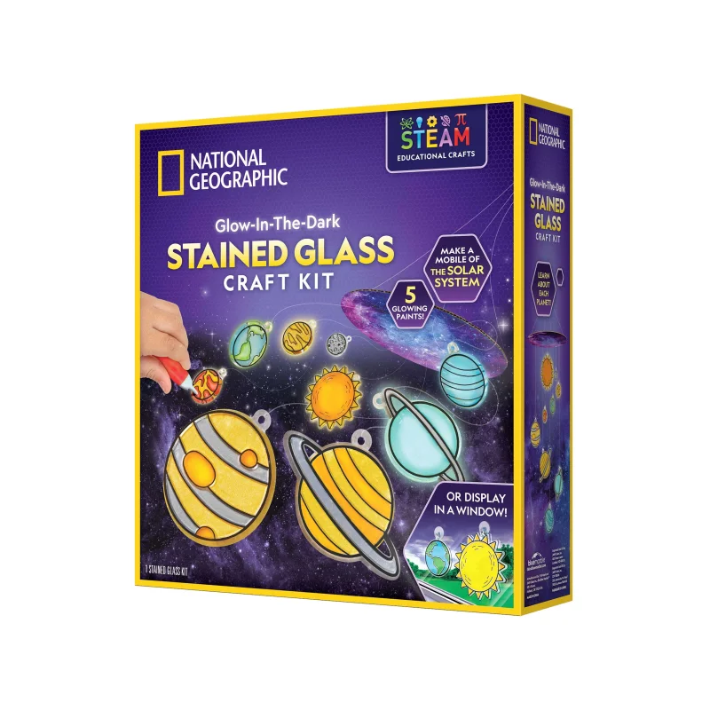 National Geographic Glow-In-The-Dark Stained Glass Solar System Craft Kit