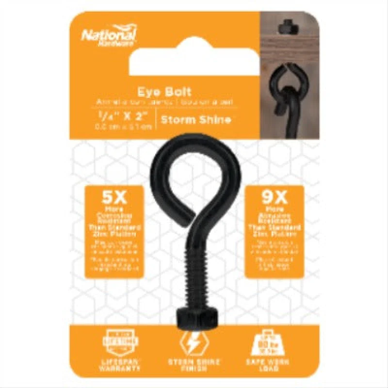National Mfg N820-095 Eye Bolt Nut 1/4x2 in Steel 80lb