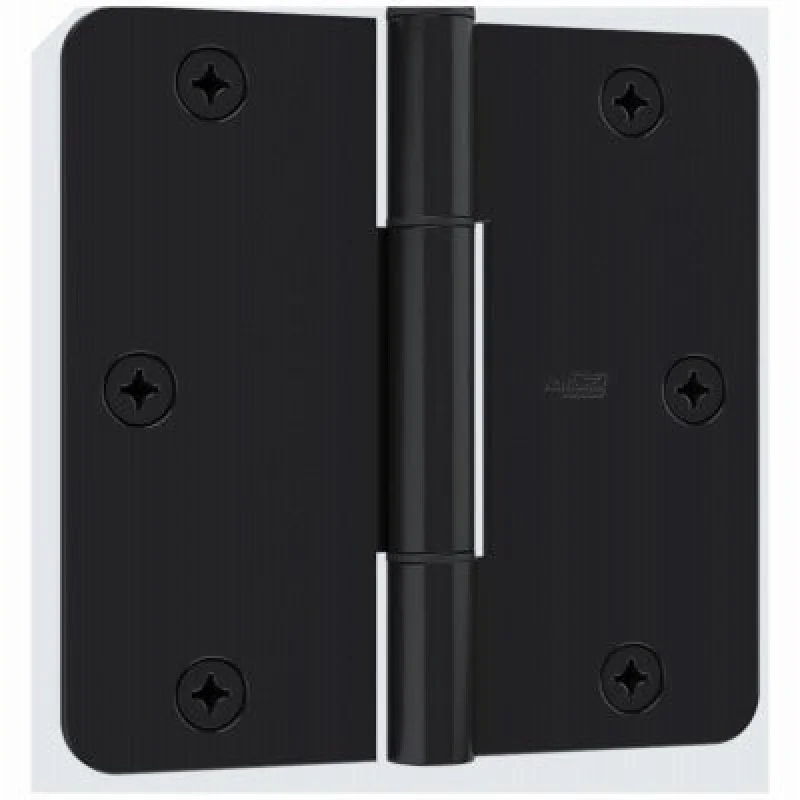 National Mfg N830-446 3.5 in Door Hinge 1/4 Radius Matte Black