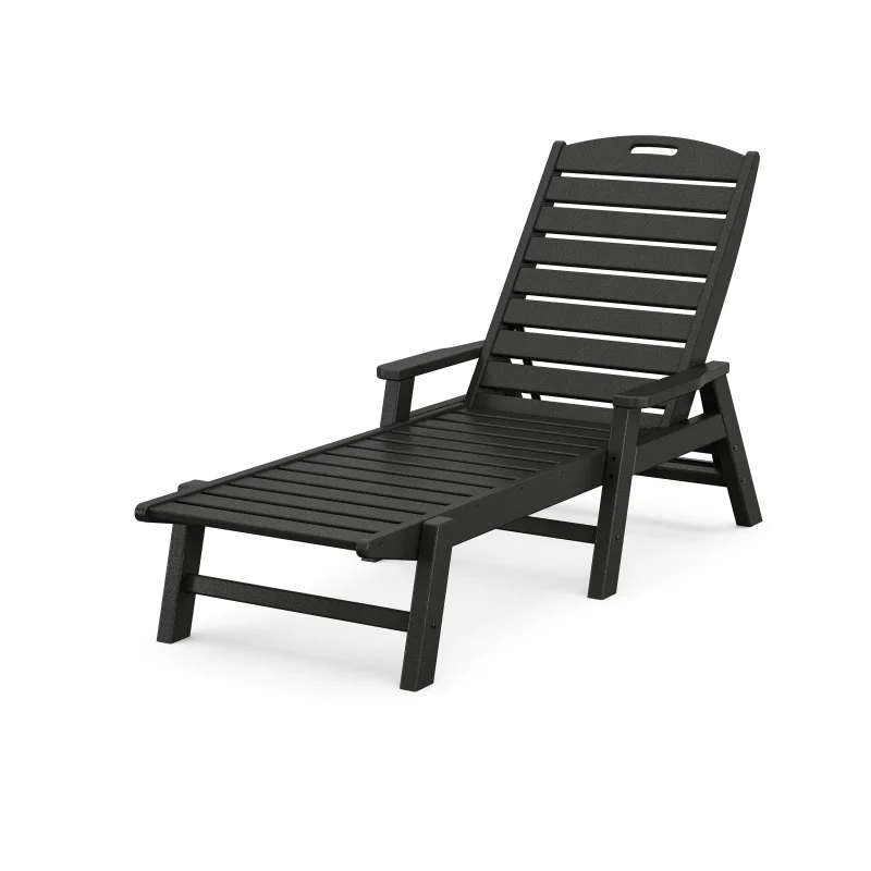 Nautical Chaise with Arms Black