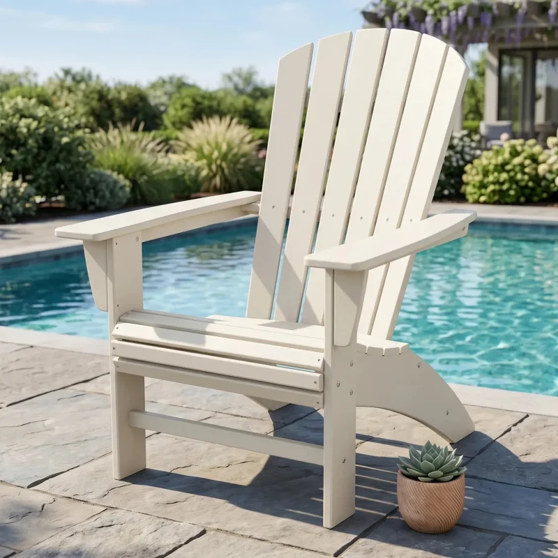 Nautical Curveback Adirondack Chair Black