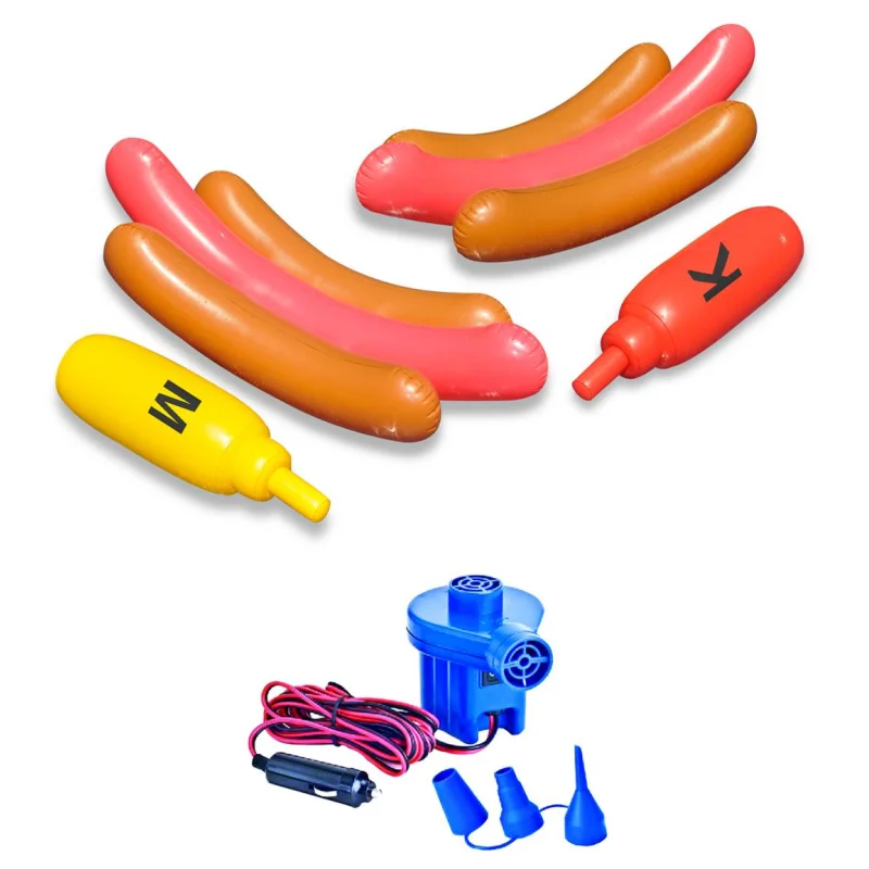 NEW Swimline 90842 Swimming Pool Hot Dog Battle Inflatable Float w/ 12V Air Pump