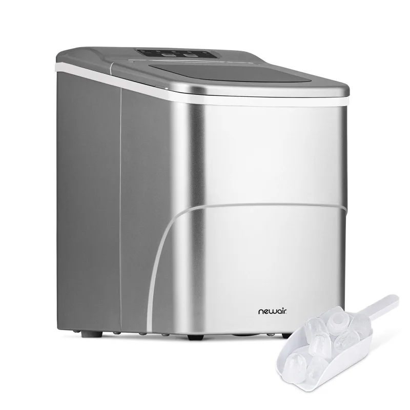 NewAir Countertop Ice Maker | Portable Bullet Ice Machine Produces 26 lbs Daily | Fast Fresh Ice in Minutes | Compact Counter Top Ice Maker with Scoop & Basket