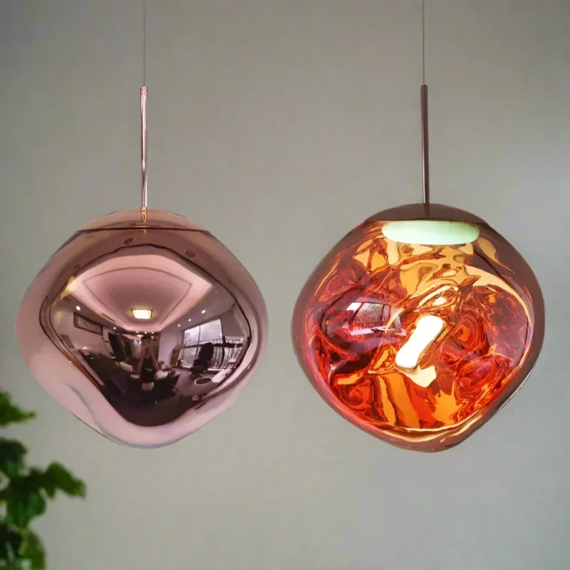 Nordic Collection | Glass Pendant Lights with Minimalist Design | Elegant Kitchen Pendant Lighting for Cozy Ambiance Pink gold