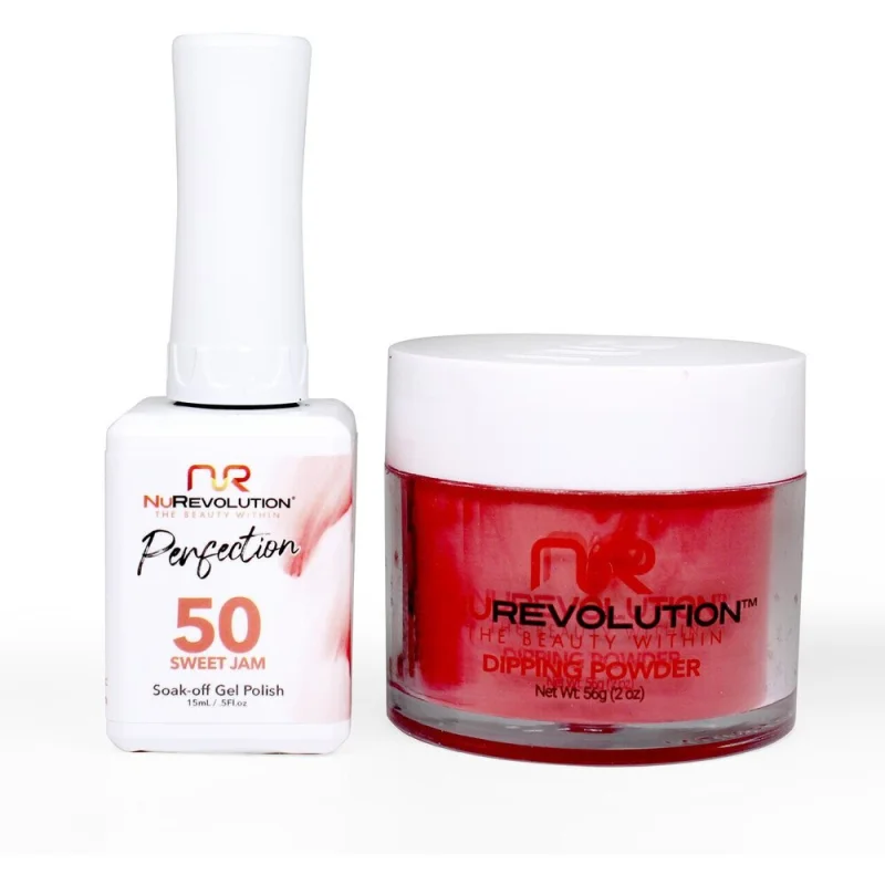NR Perfection Set: Gel Polish + Dip/Acrylic Powder - #PFS050 Mahogany by NuRevolution / 15 mL. Gel Polish + 2 oz. Dip/Acrylic Powder