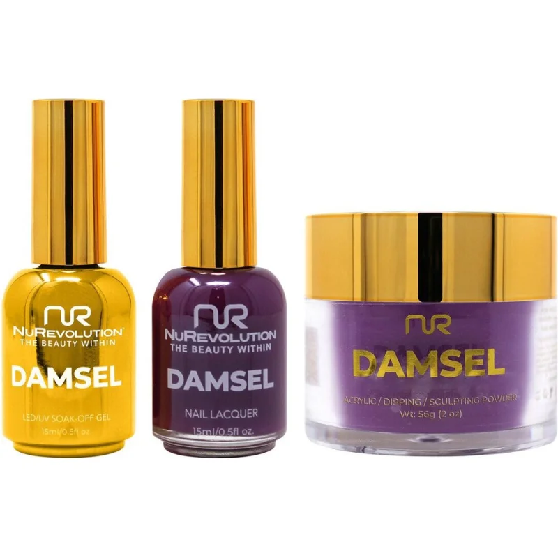 NuRevolution Noble 4-in-1 - LED/UV Soak Off Gel Polish 0.5 oz. + Nail Lacquer 0.5 oz. + Acrylic - Dipping - Sculpting Powder 2 oz. - #NMS117 Concord Craving