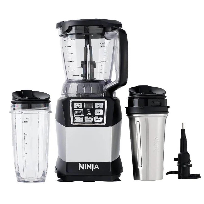 Nutri Ninja Auto IQ Compact Blender w/ Food Processor Bowl + To-Go Cups | BL492W