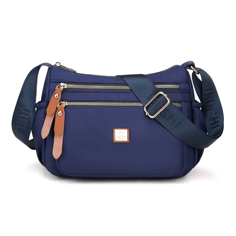 Nylon Shoulder Bag | Compact Design with Multiple Pockets for Womens Everyday Convenience Sapphire blue