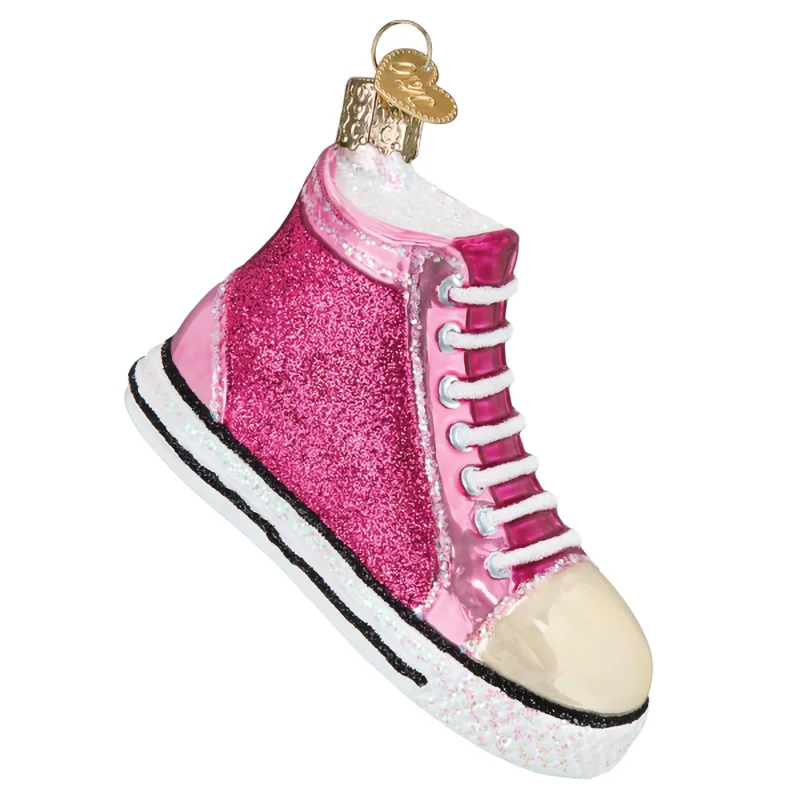 Old World Christmas Fashion Sneaker Glass Blown Ornament for Christmas Tree, Handcrafted Holiday Decoration, Fashion Collection