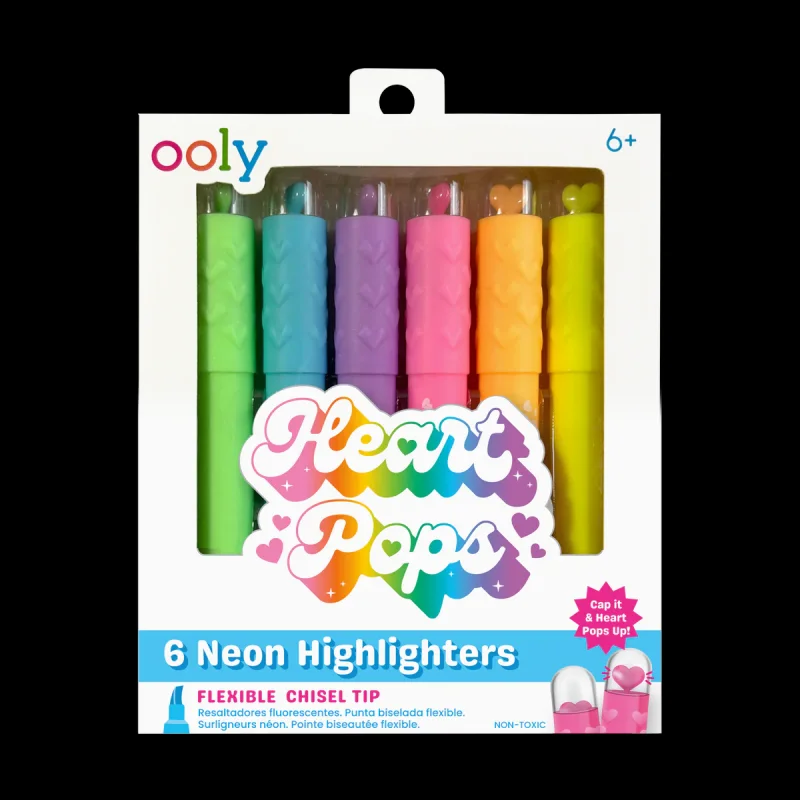 Ooly Heart Pops Neon Highlighters - Set of 6