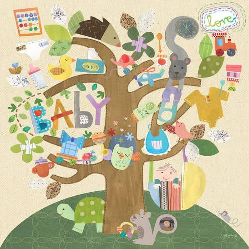 Oopsy Daisys Rock A Bye Tree by Jill McDonaldColorful Nursery Wall Art