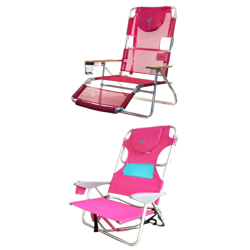 Ostrich Altitude 3in1 Reclining Chair & Ladies Comfort On-Your-Back Beach Chair