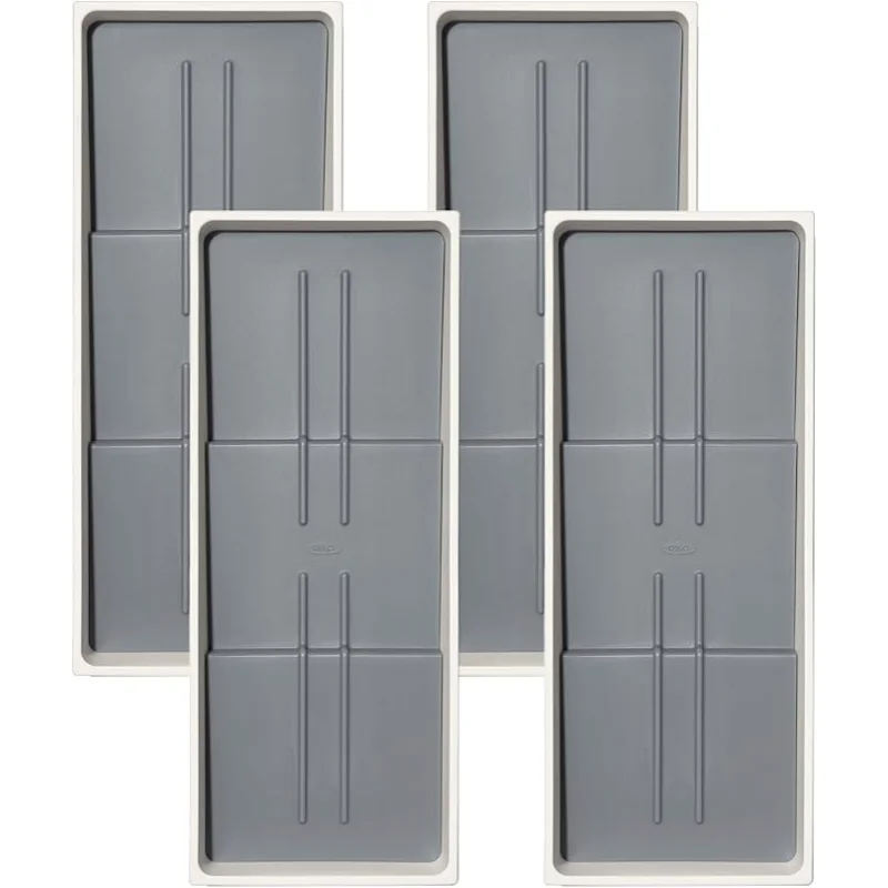 OXO Caddy, Spice Drawer Organizer, White | Good Grips | Compact | Pack of 4