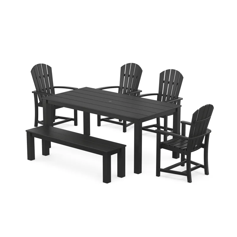 Palm Coast 6-Piece Parsons Dining Set with Bench Black