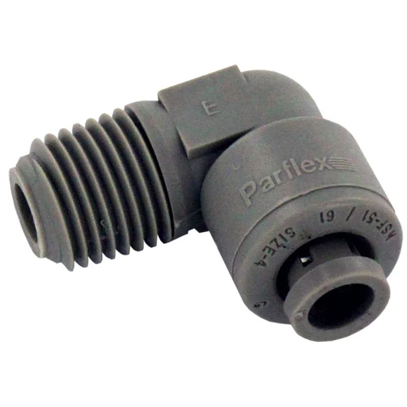 Parker A4ME4-MG TrueSeal Acetal Male Elbow 1/4" QC x 1/4" NPT