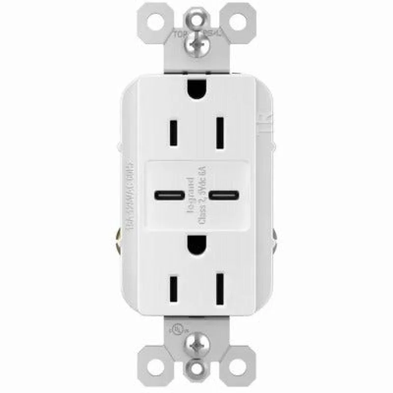 Pass Seymour R26USBCC6WCCV6 Type C Usb Outlet 15A White 6-pack