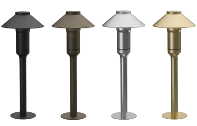 PAL Warm White Path Light with 15' Cable Satin Cream Finish, 45-PAL-GL9-WW-PLS-5-CRM