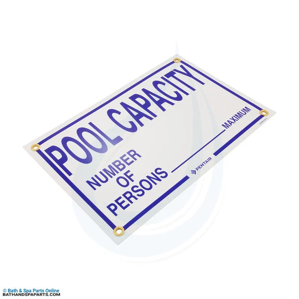 Pentair Pool Capacity Sign 18″ x 12″ (R230900)