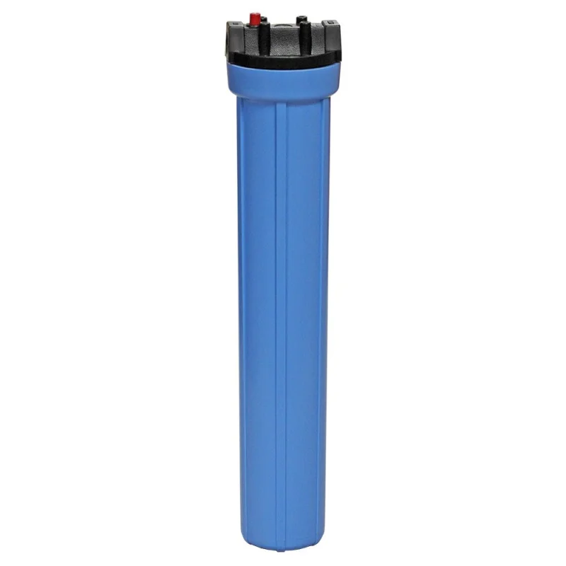 Pentek 20" Slim Line Water Filter Housing Black/Blue w/ PR - 1/2" FPT