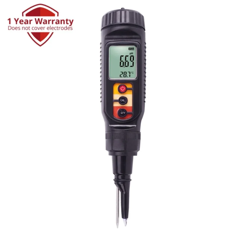 PH-08 Digital Food PH Soil Meter w/ Temperature Measure Acidity Tester for Dough Meat Cheese Bread Fruit High Precision with ATC