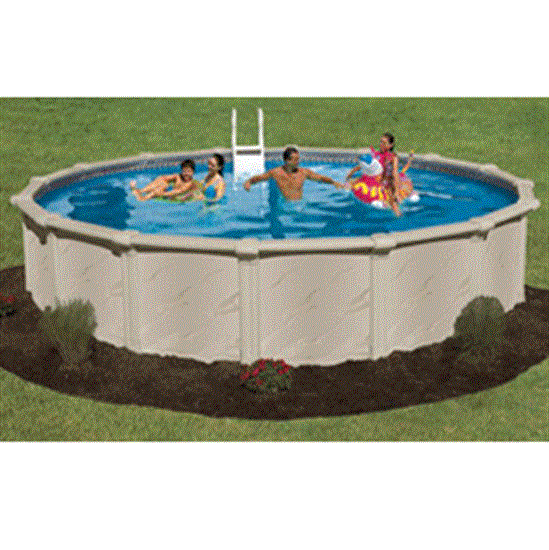 Daydreamer Lifetime Warranty 15' Round 52" Galvanized. Steel Above Ground Pool with 9" Top Seat