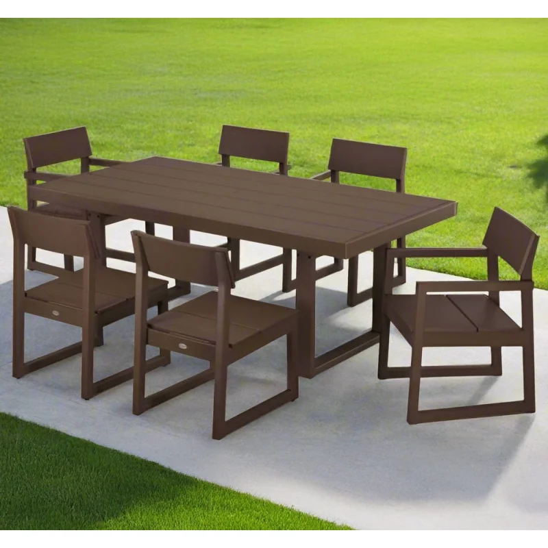 POLYWOOD Dining Set - EDGE 7-Piece - PWS552-1 Grey