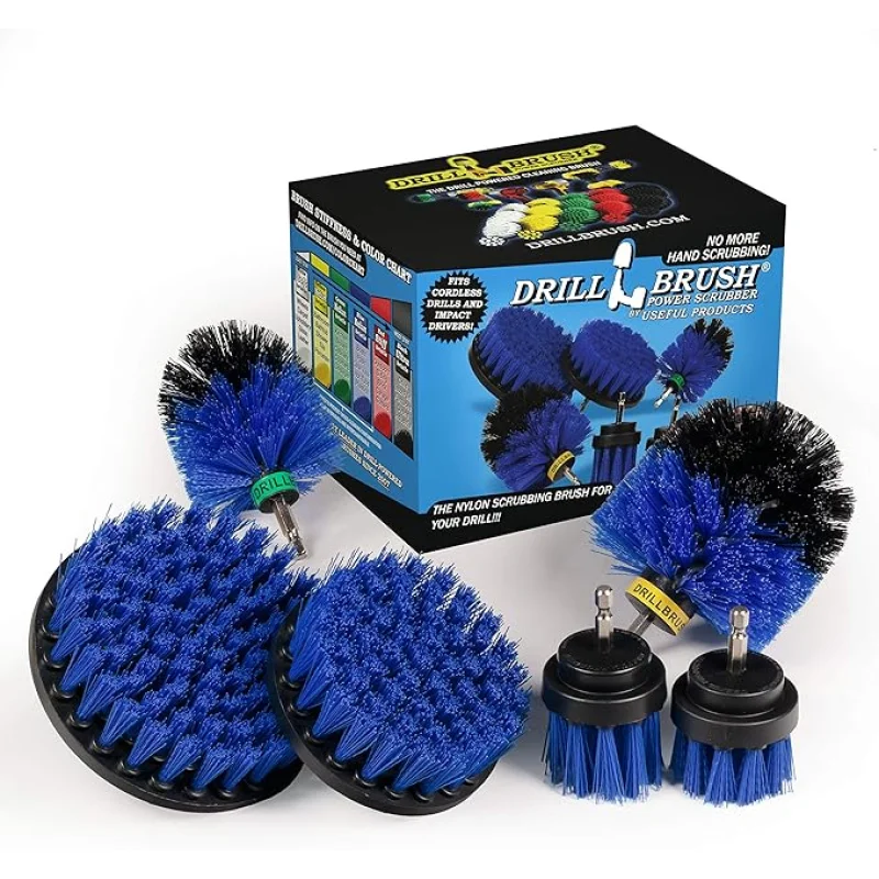 Pool Accessories - Cleaning Supplies - Drill Brush - 5 Piece Spin Brush Pool Cleaning Kit - Pool Supplies - Slide - Deck Brush - Hot Tub - Spa - Pond Liner - Pool Brush - Carpet Cleaner