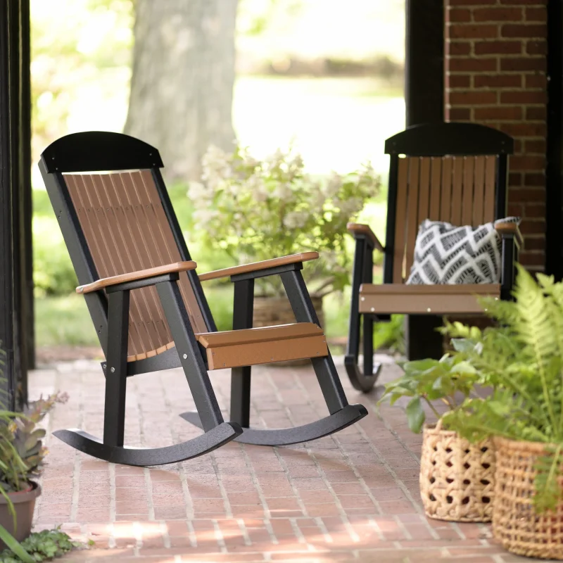 Porch Rocker from LuxCraft Black colored Earthtone Porch Rocker Chair