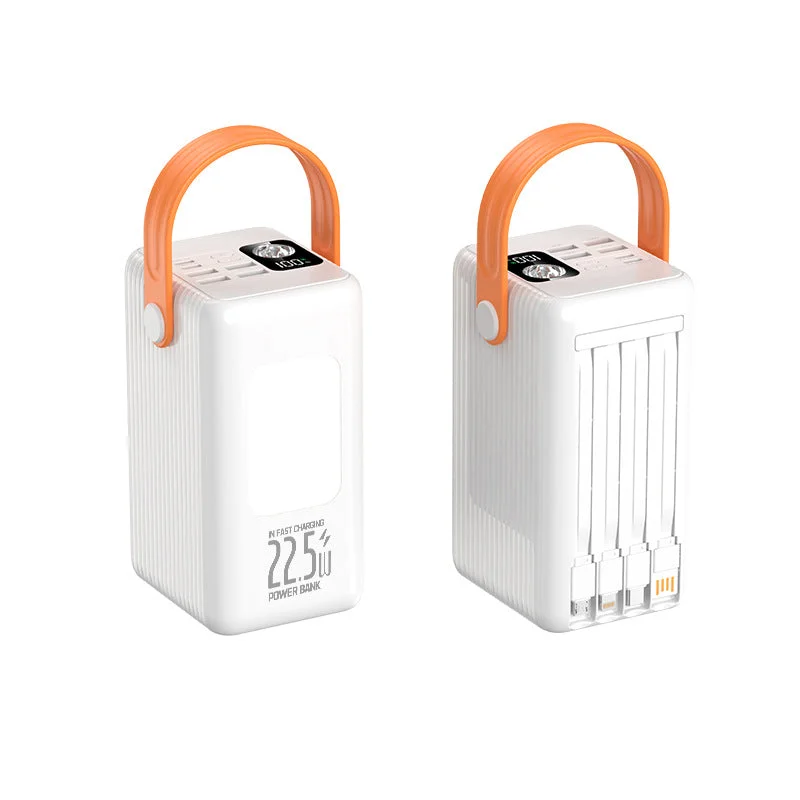 Portable Power Bank with Ergonomic Grip & Digital Display | Fast Charging for On-the-Go Convenience White