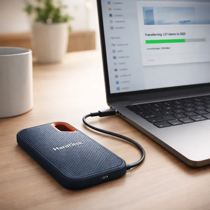 Portable SSD External Hard Drive with High-Speed USB-C | Compact Design for Fast Data Transfer Black