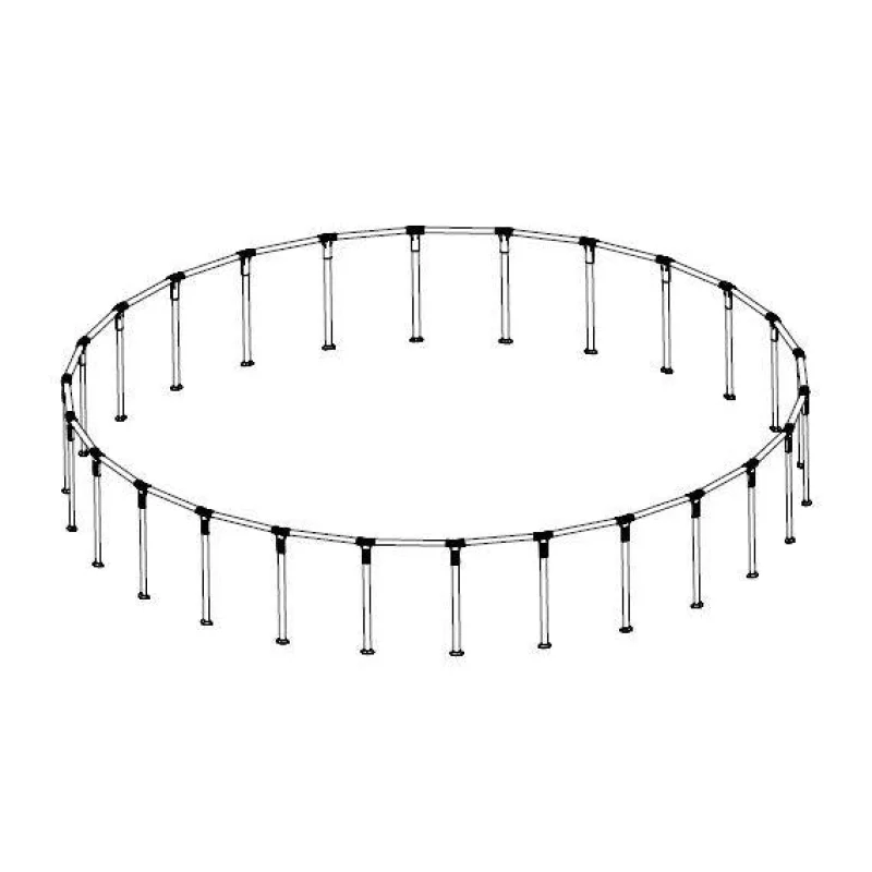 Power Steel 26' x 52" Above Ground Round Pool Frame Set Replacement, Light Gray (Footings and T-Connectors)