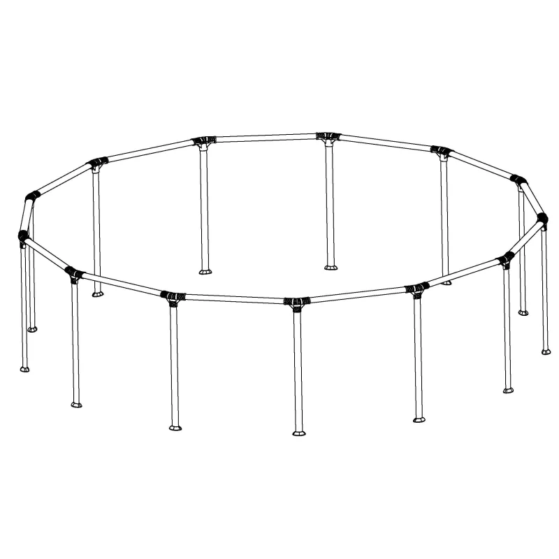 Power Steel & Steel Pro MAX 13' x 42" Above Ground Round Pool Frame Set Replacement, Gray (Top Rails and Vertical Legs)