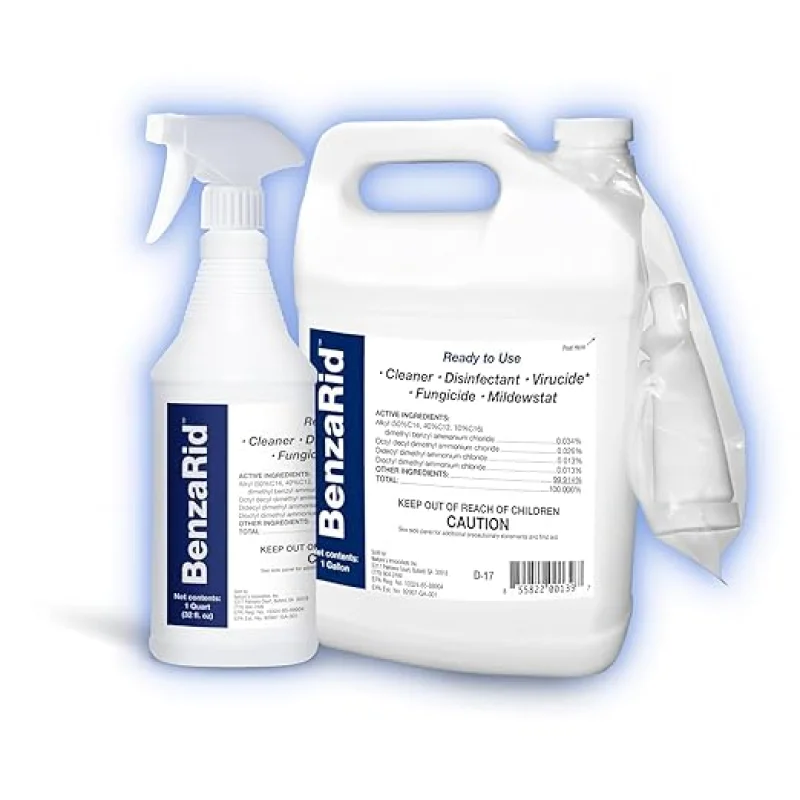 Pro Mold Killer Fungicide Disinfectant including Aspergillus Niger (Black Mold) H5N1 Pack | Multi-Purpose Fungicide, Mildewstat, Disinfectant, Virucide | EPA Reg. 1 Gal + 32 oz.