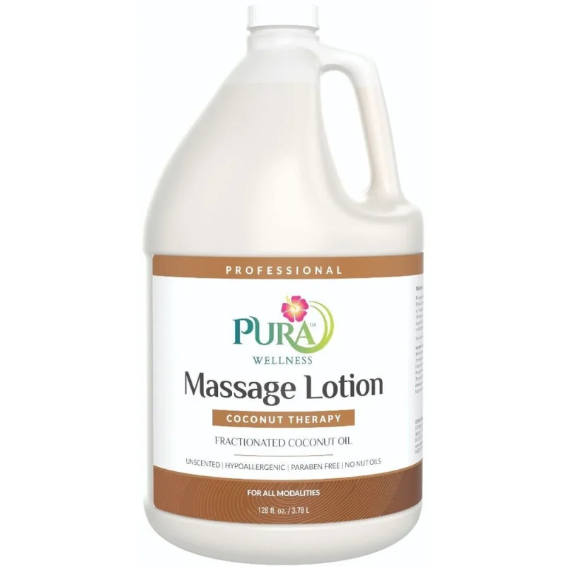 Pura 1ST Wellness Coconut Therapy Massage Lotion - Fractionated Coconut Oil / 1 Gallon - 128 oz. - 3.78 Liters by Pura 1ST Wellness