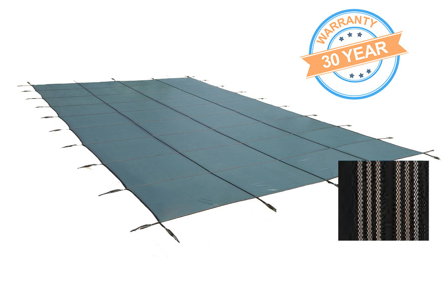 PoolTux 12' X 24' Commercial Mesh, Rectangle Safety Cover, 30 Yr. Warranty