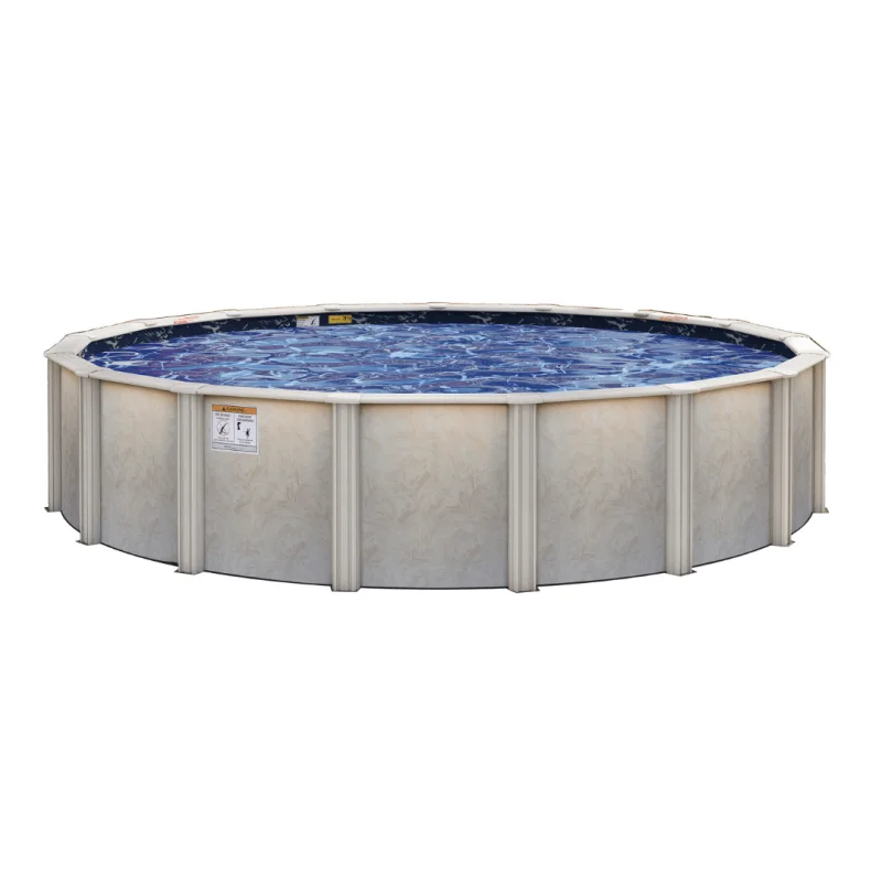 Rio Grande Round Above-Ground Pool Kit, 52"/54" Wall Height, 8" Steel Top Rails